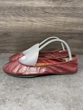 Tieks Leather Ballet Flats Womens Size 9 Red Slip On Shoes